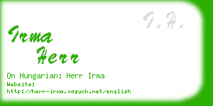 irma herr business card